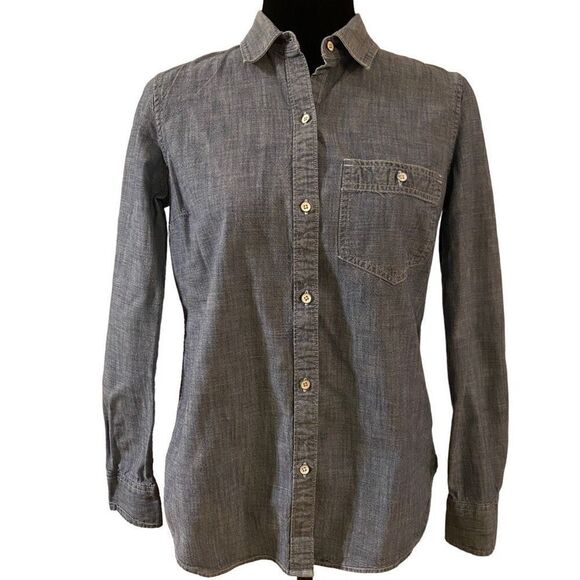 Gap Size M Denim Long Sleeve Button Down Top - Picture 1 of 11